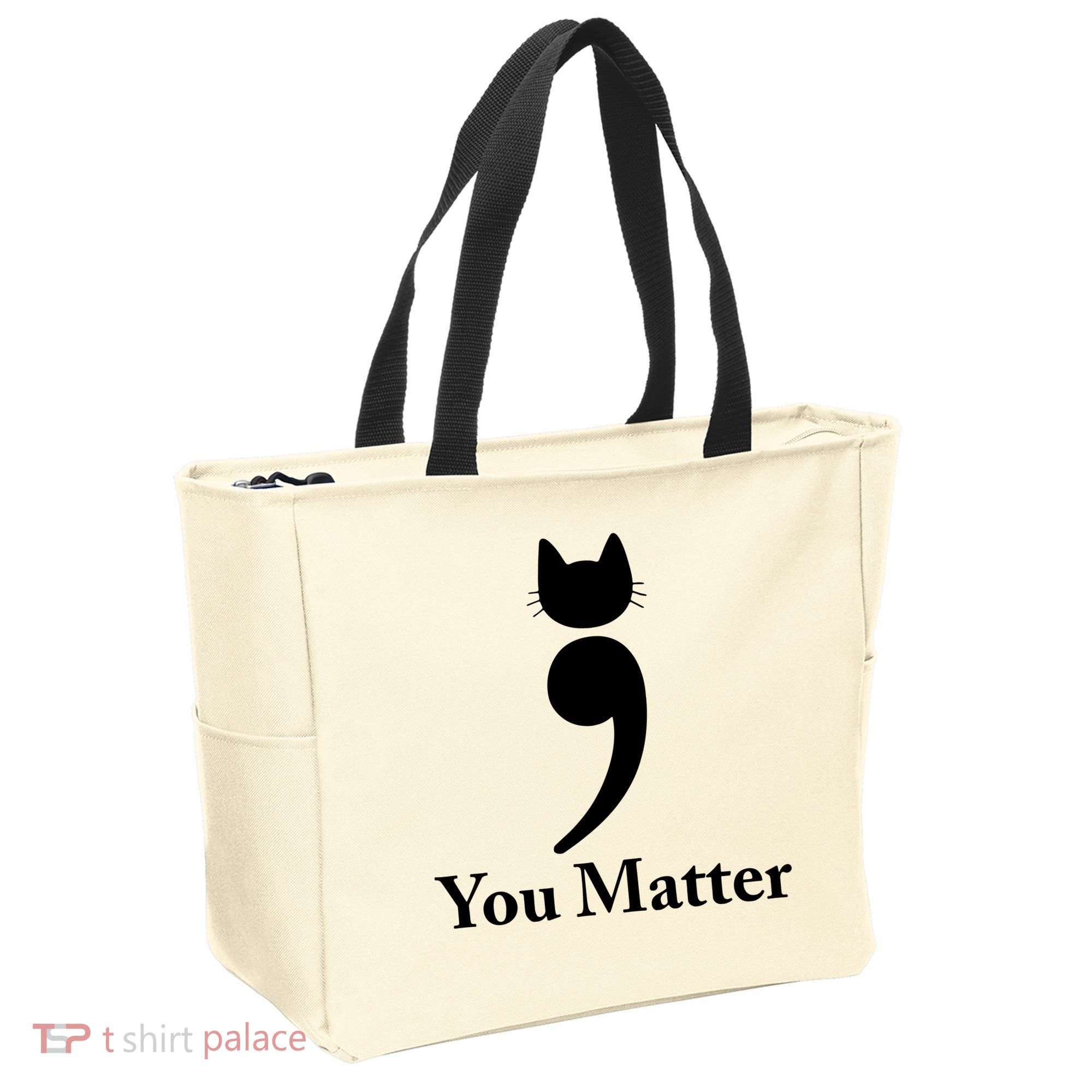 You Matter Cat Suicide Prevention Awareness Be Strong Tote Bag