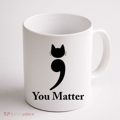 You Matter Cat Suicide Prevention Awareness Be Strong Coffee Mug back