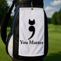 You Matter Cat Suicide Prevention Awareness Be Strong Golf Towel thumb 2