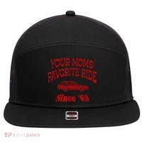 Your Moms Favorite Ride Since '69 7 Panel Mesh Trucker Snapback Hat thumb 0