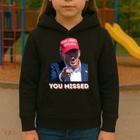 You Missed ! Funny American President Kids Hoodie thumb 3