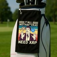 YAll Motha Fuckas Need Xrp Funny Crypto Currency Golf Towel thumb 2