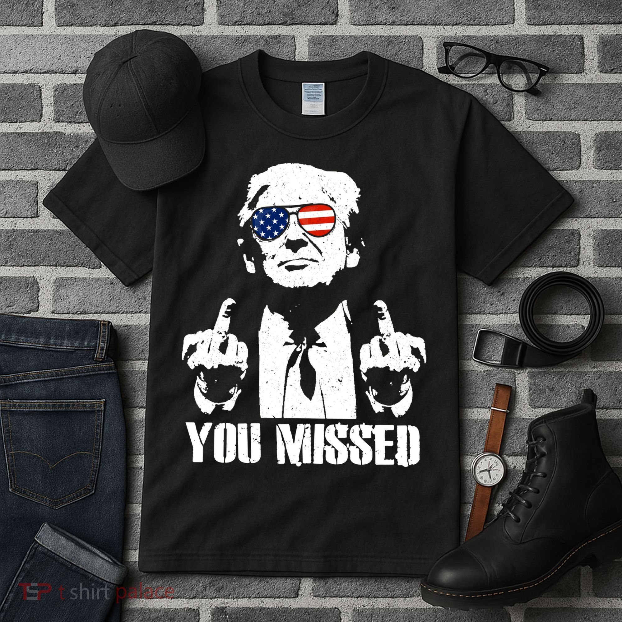 You Missed Finger Trump 2024 Take America Back Pennsylvania Rally Tall T-Shirt