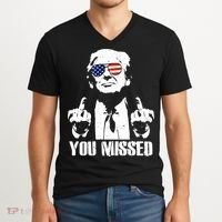You Missed Finger Trump 2024 Take America Back Pennsylvania Rally V-Neck T-Shirt thumb 2