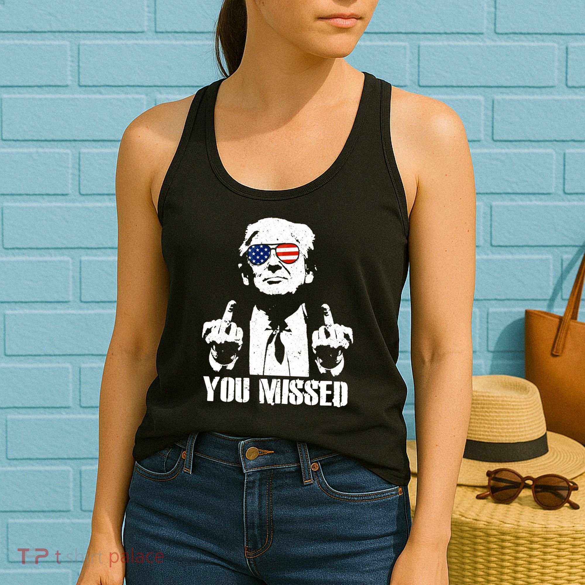 You Missed Finger Trump 2024 Take America Back Pennsylvania Rally Women's Tank Top