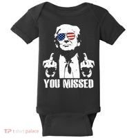 You Missed Finger Trump 2024 Take America Back Pennsylvania Rally Baby Bodysuit thumb 0