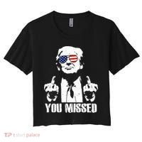 You Missed Finger Trump 2024 Take America Back Pennsylvania Rally Women's Crop Top Tee thumb 0