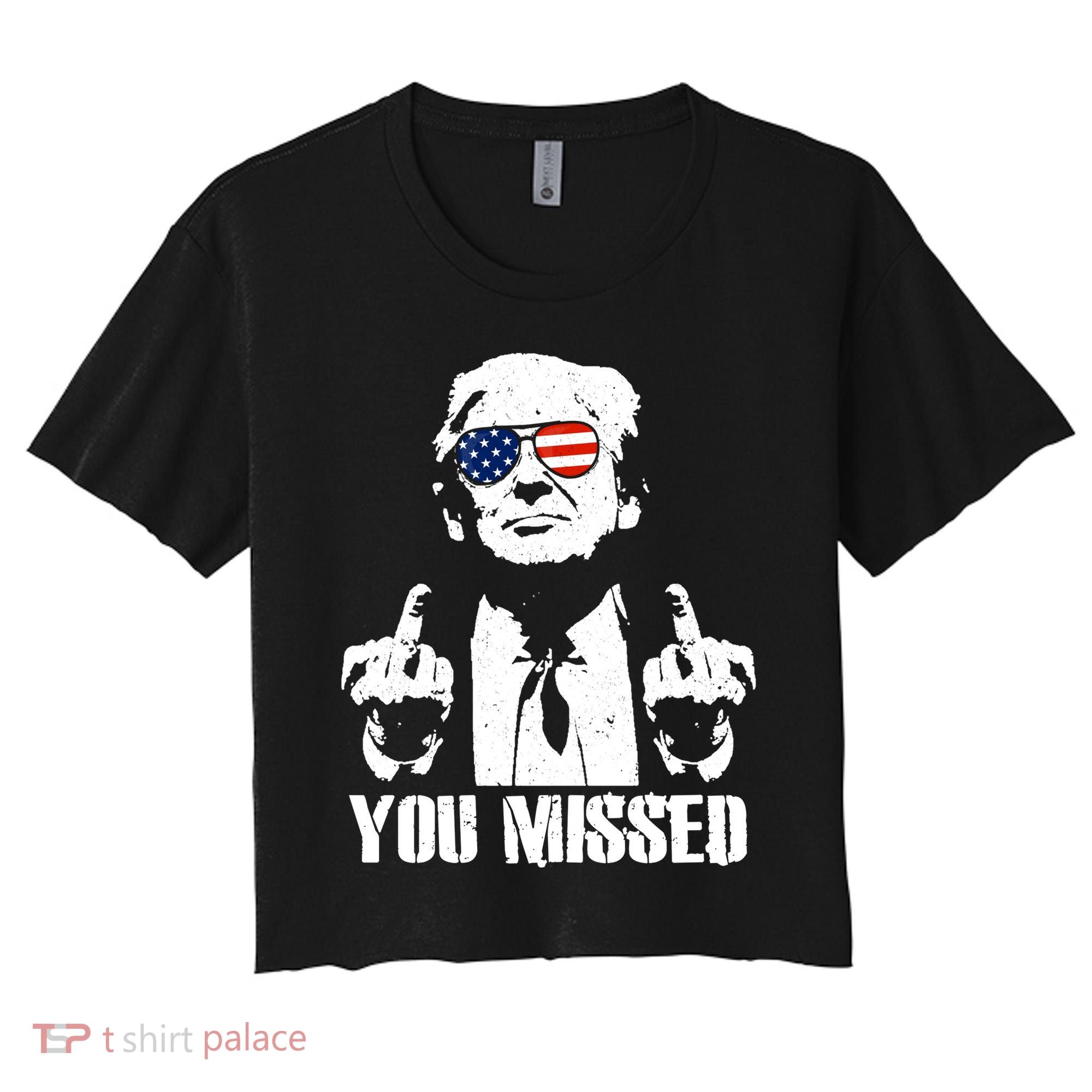 You Missed Finger Trump 2024 Take America Back Pennsylvania Rally Women's Crop Top Tee