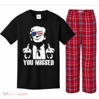 You Missed Finger Trump 2024 Take America Back Pennsylvania Rally Kids Plaid Pajama Set thumb 0