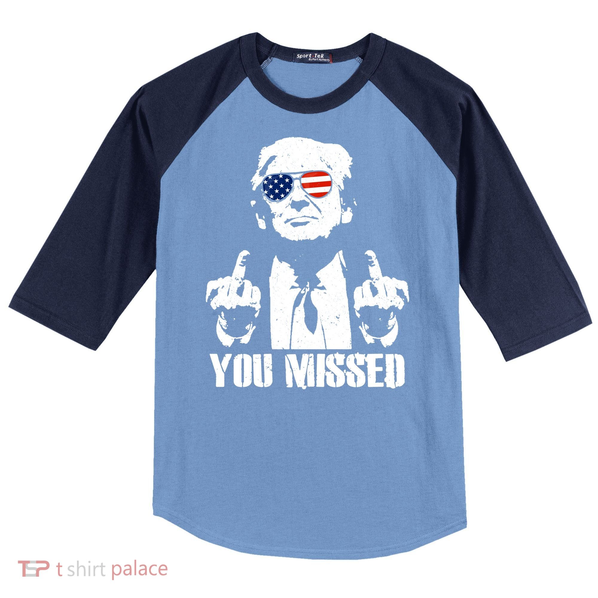 You Missed Finger Trump 2024 Take America Back Pennsylvania Rally Raglan Baseball Sleeve Shirt