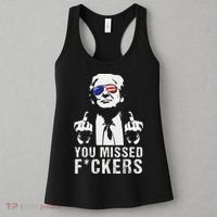 You Missed Fuckers President Donald Trump Middle Finger Women's Tank Top thumb 3