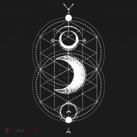 Yoga Magic Geometry Ying Yang Sun And Moon Cool Gift Ornament thumb 1