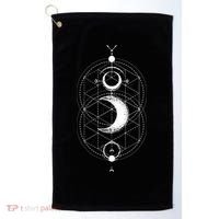 Yoga Magic Geometry Ying Yang Sun And Moon Cool Gift Golf Towel thumb 0