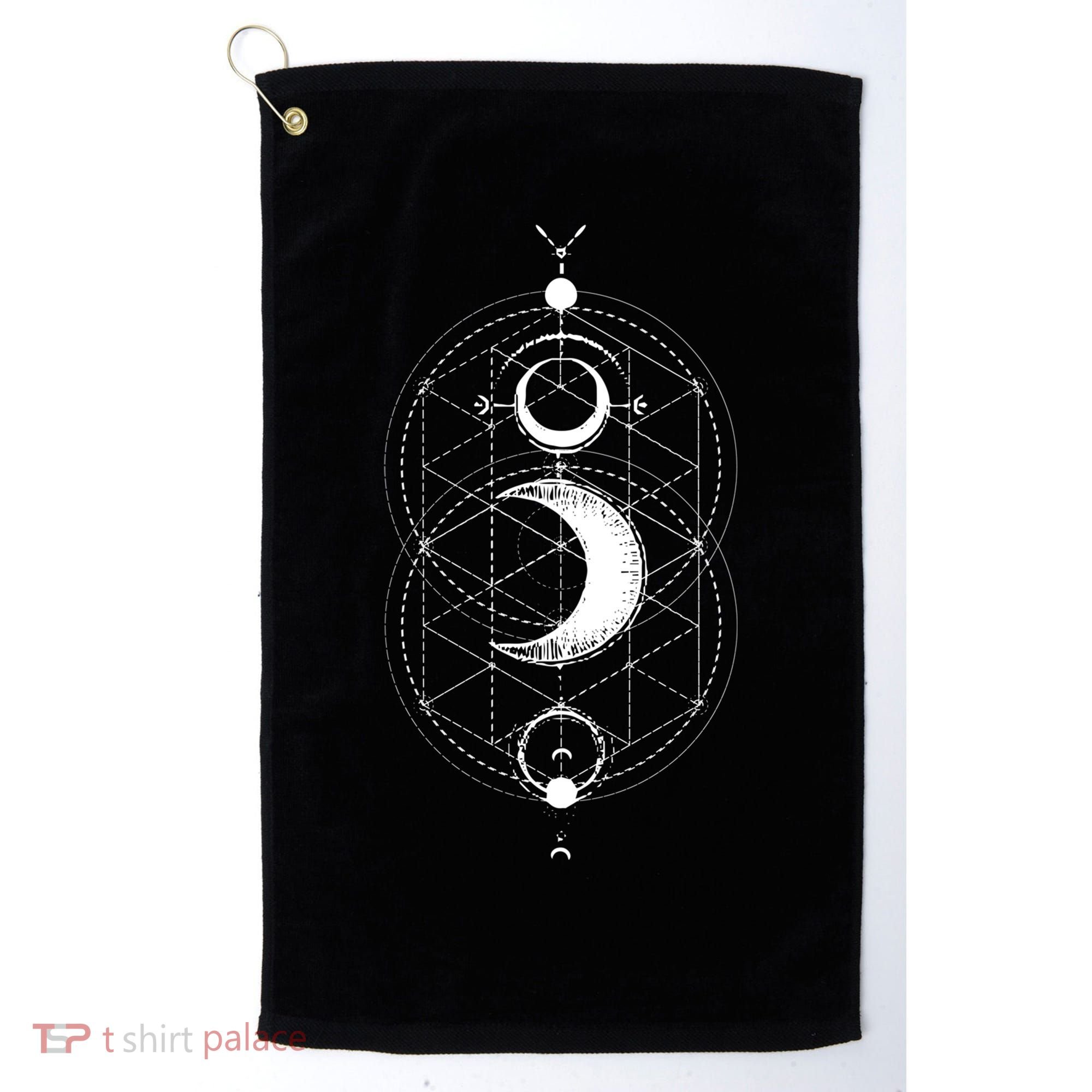 Yoga Magic Geometry Ying Yang Sun And Moon Cool Gift Golf Towel