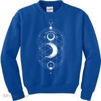 Yoga Magic Geometry Ying Yang Sun And Moon Cool Gift Kids Sweatshirt thumb 0