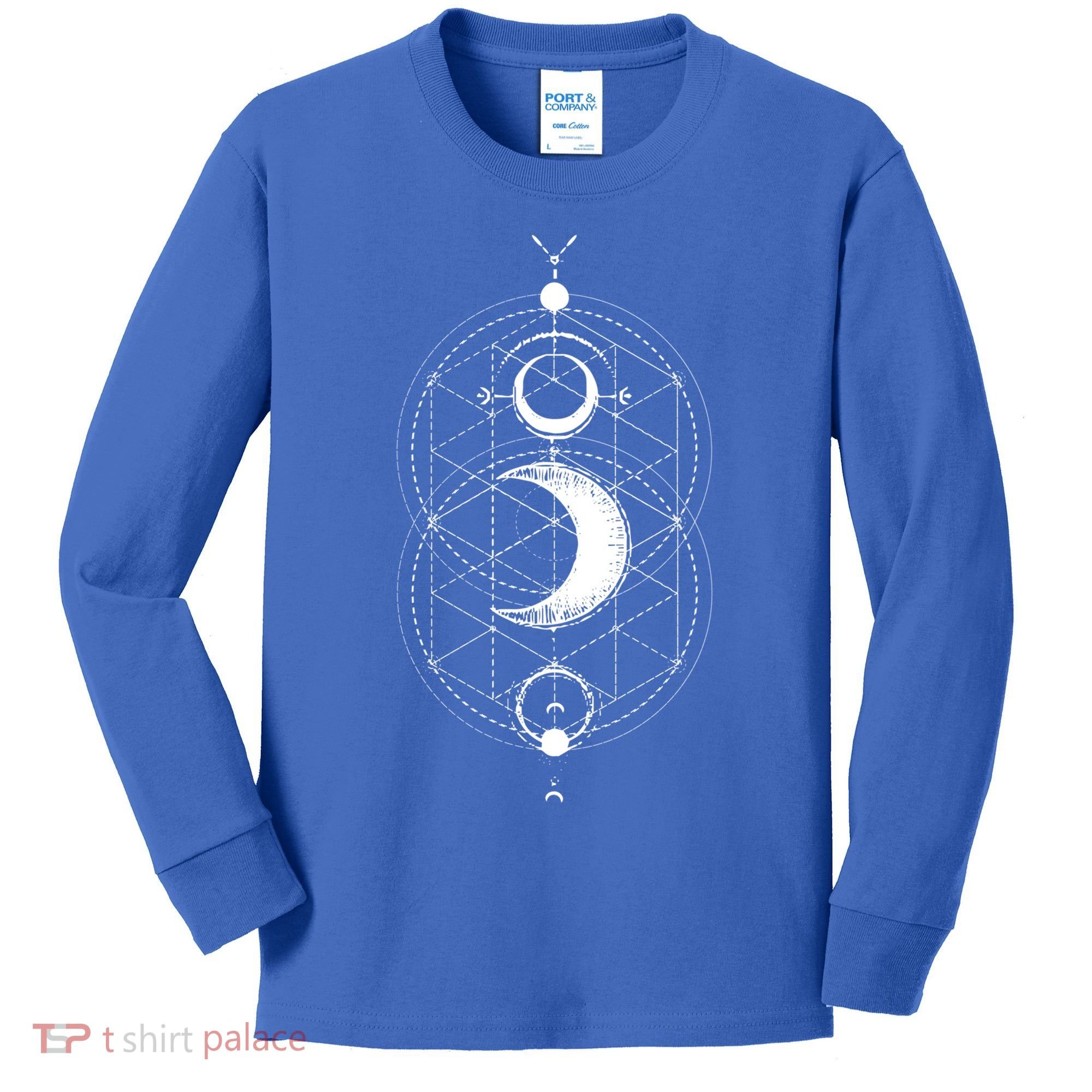 Yoga Magic Geometry Ying Yang Sun And Moon Cool Gift Kids Long Sleeve Shirt