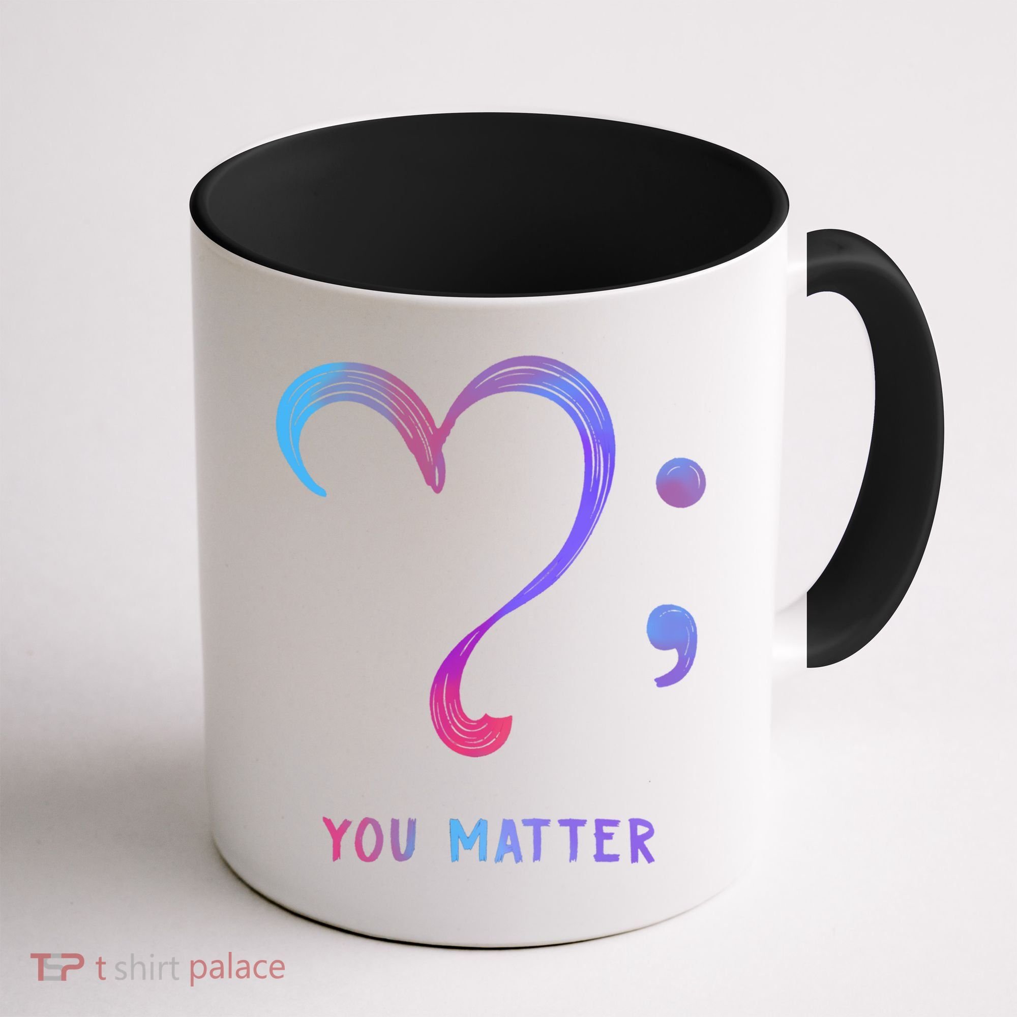 You Matter Heart And Semicolon Suicide Prevention Gift Coffee Mug