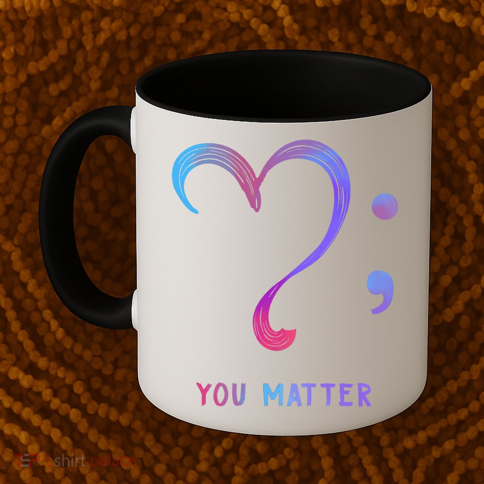 You Matter Heart And Semicolon Suicide Prevention Gift Coffee Mug