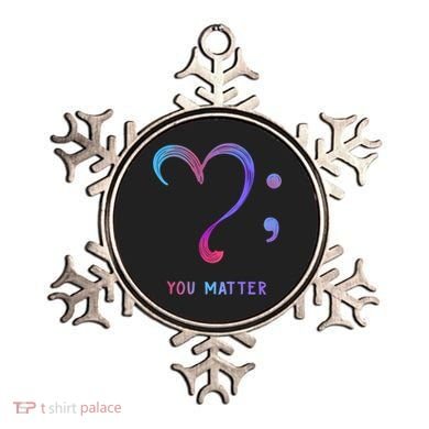 You Matter Heart And Semicolon Suicide Prevention Gift Ornament
