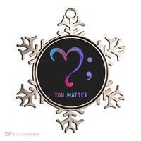 You Matter Heart And Semicolon Suicide Prevention Gift Ornament thumb 0