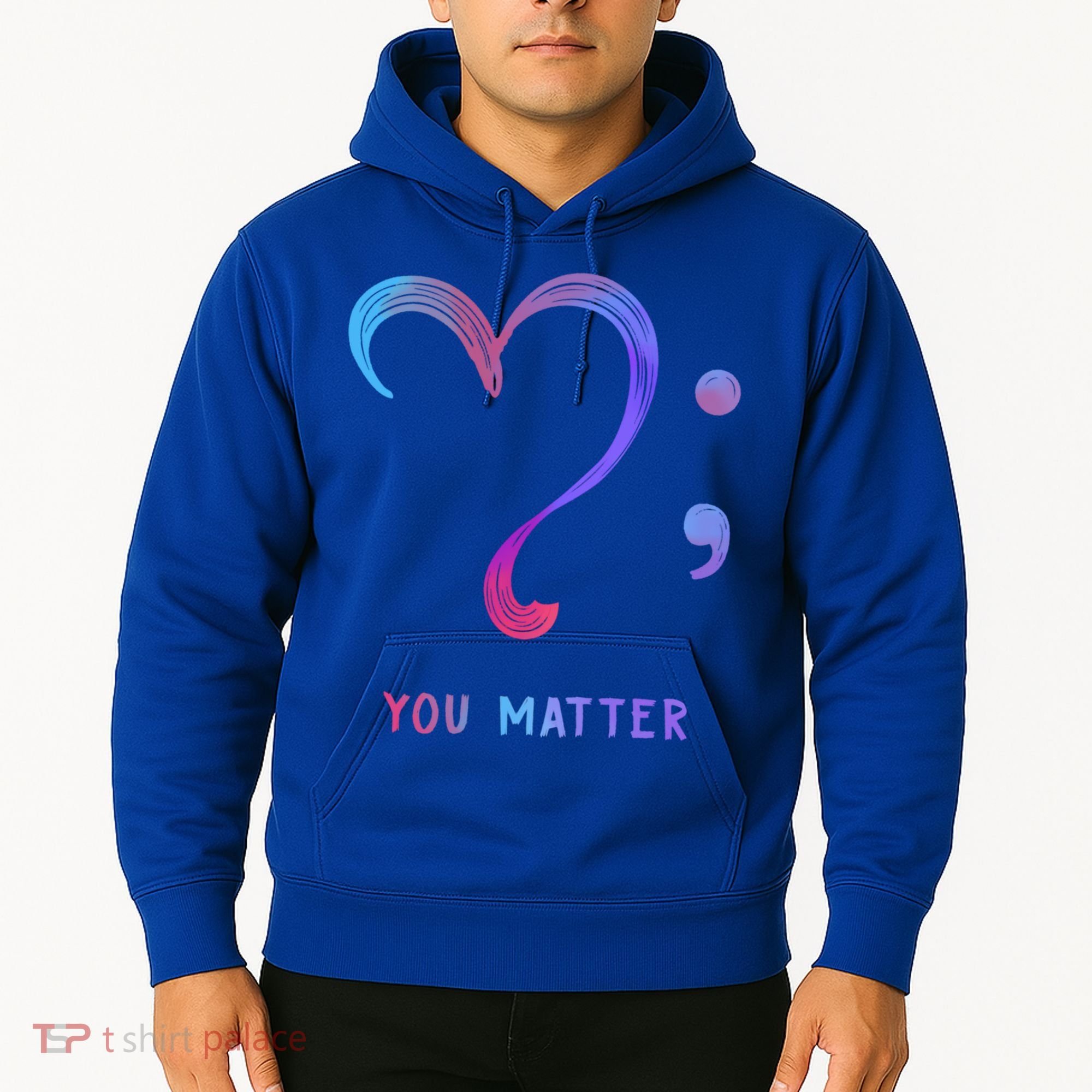 You Matter Heart And Semicolon Suicide Prevention Gift Hoodie