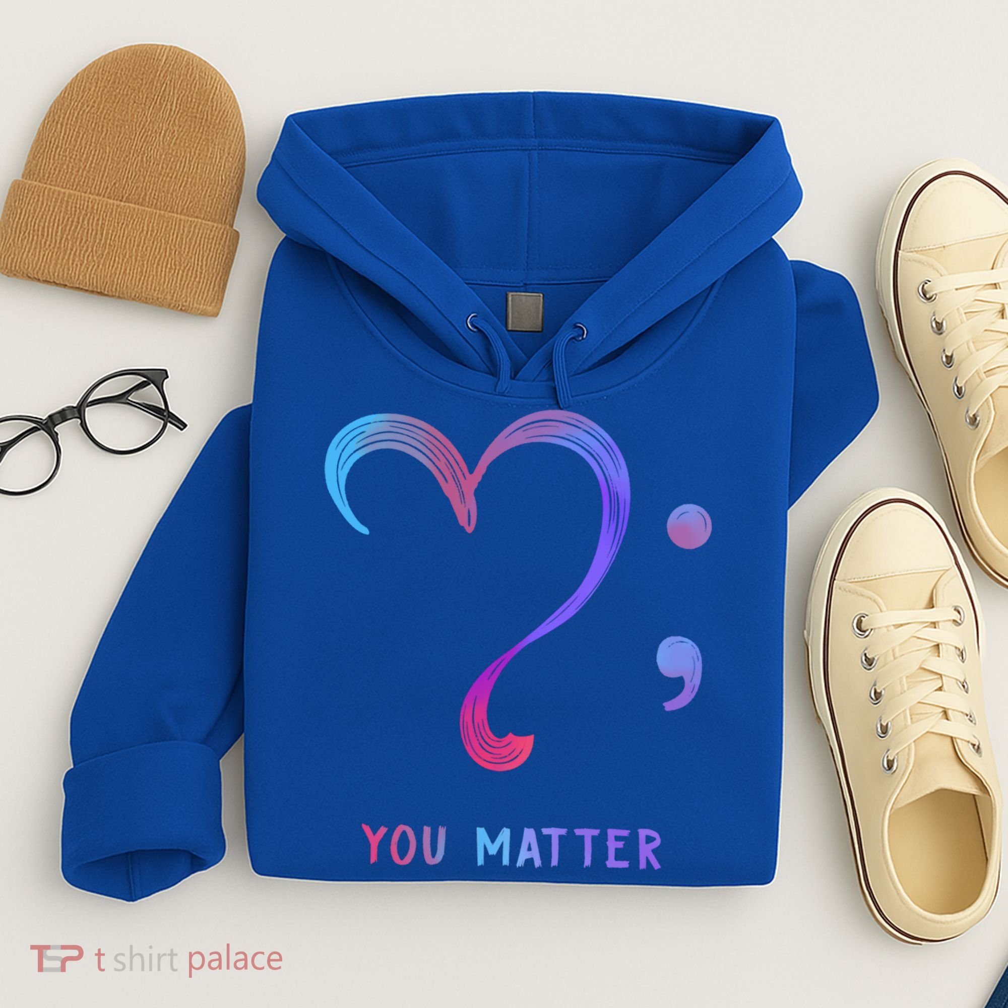 You Matter Heart And Semicolon Suicide Prevention Gift Hoodie
