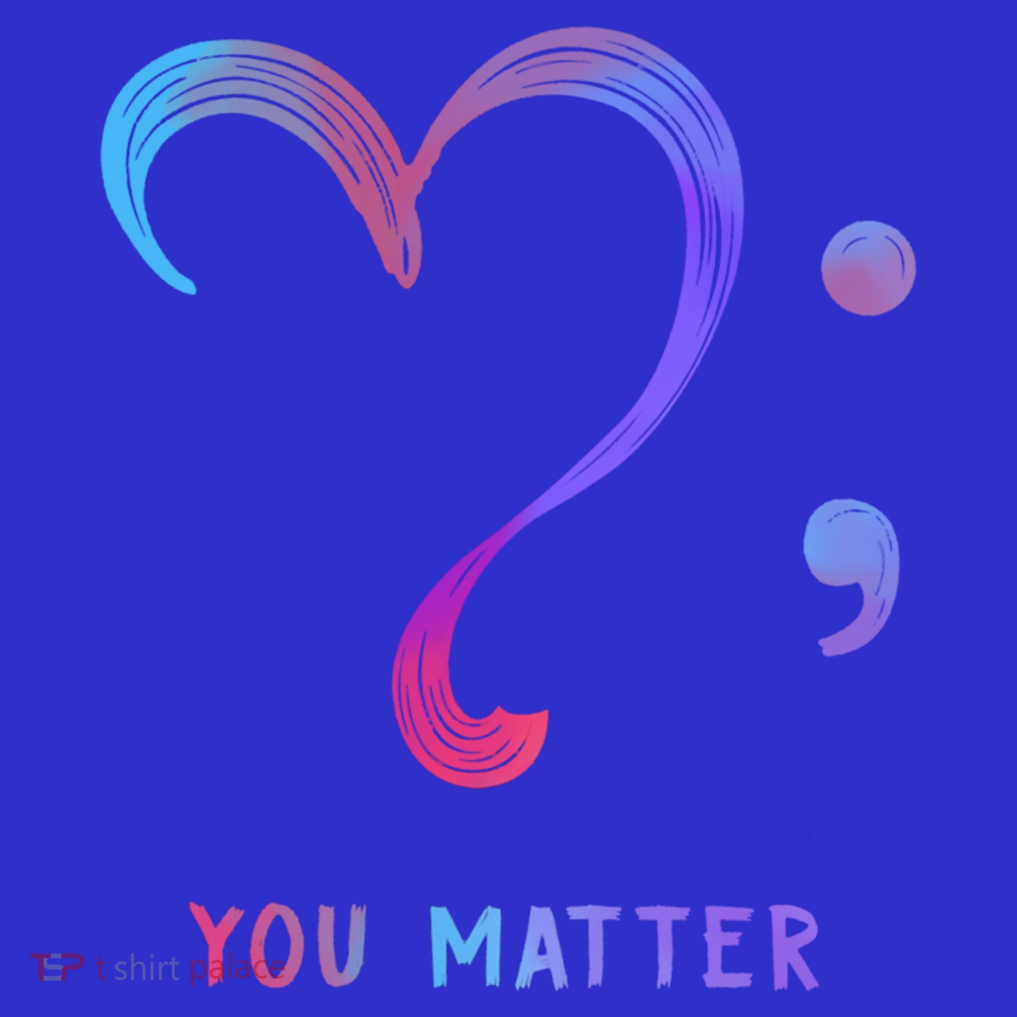 You Matter Heart And Semicolon Suicide Prevention Gift Polo
