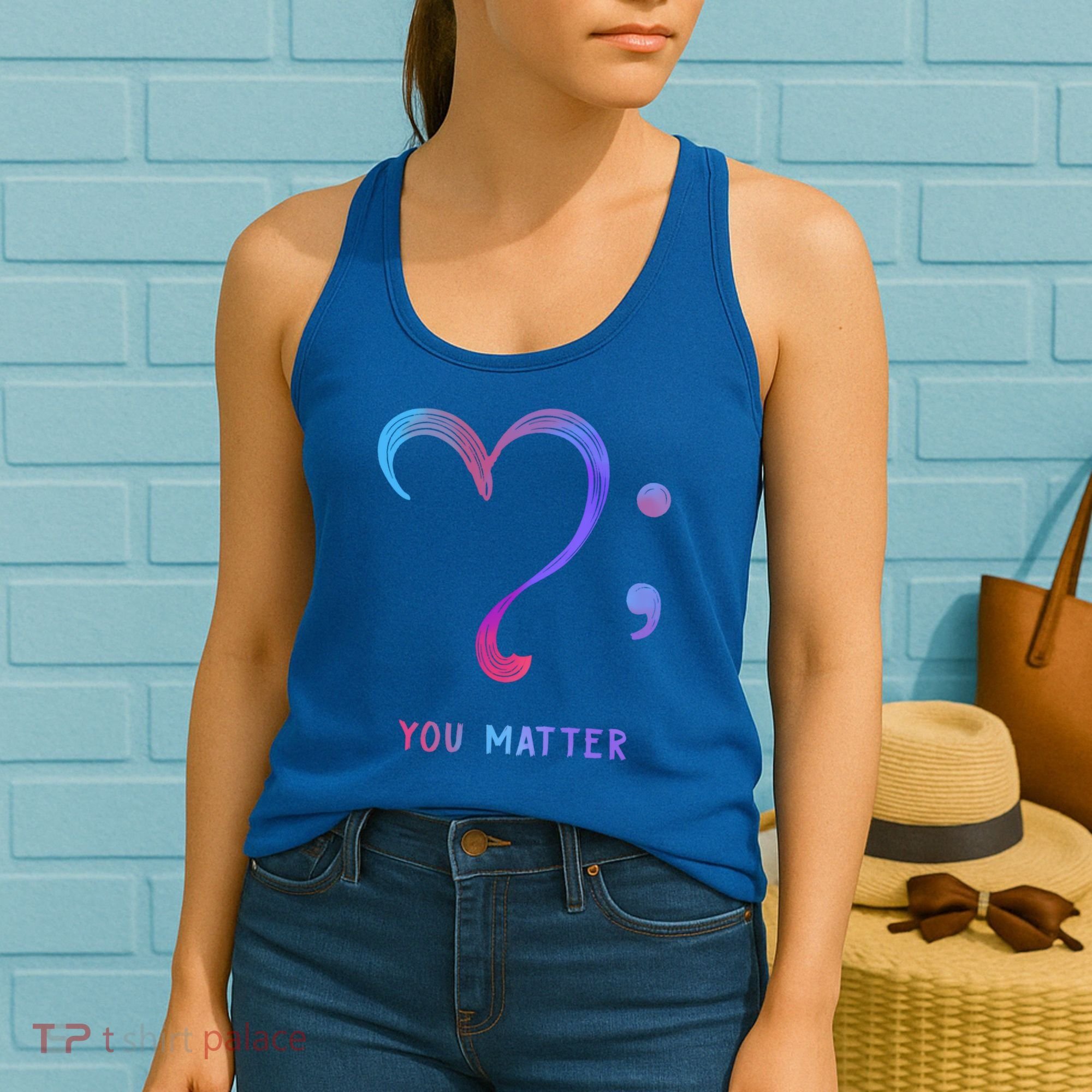 You Matter Heart And Semicolon Suicide Prevention Gift Women's Tank Top