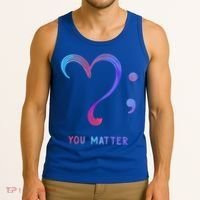 You Matter Heart And Semicolon Suicide Prevention Gift Tank Top thumb 3