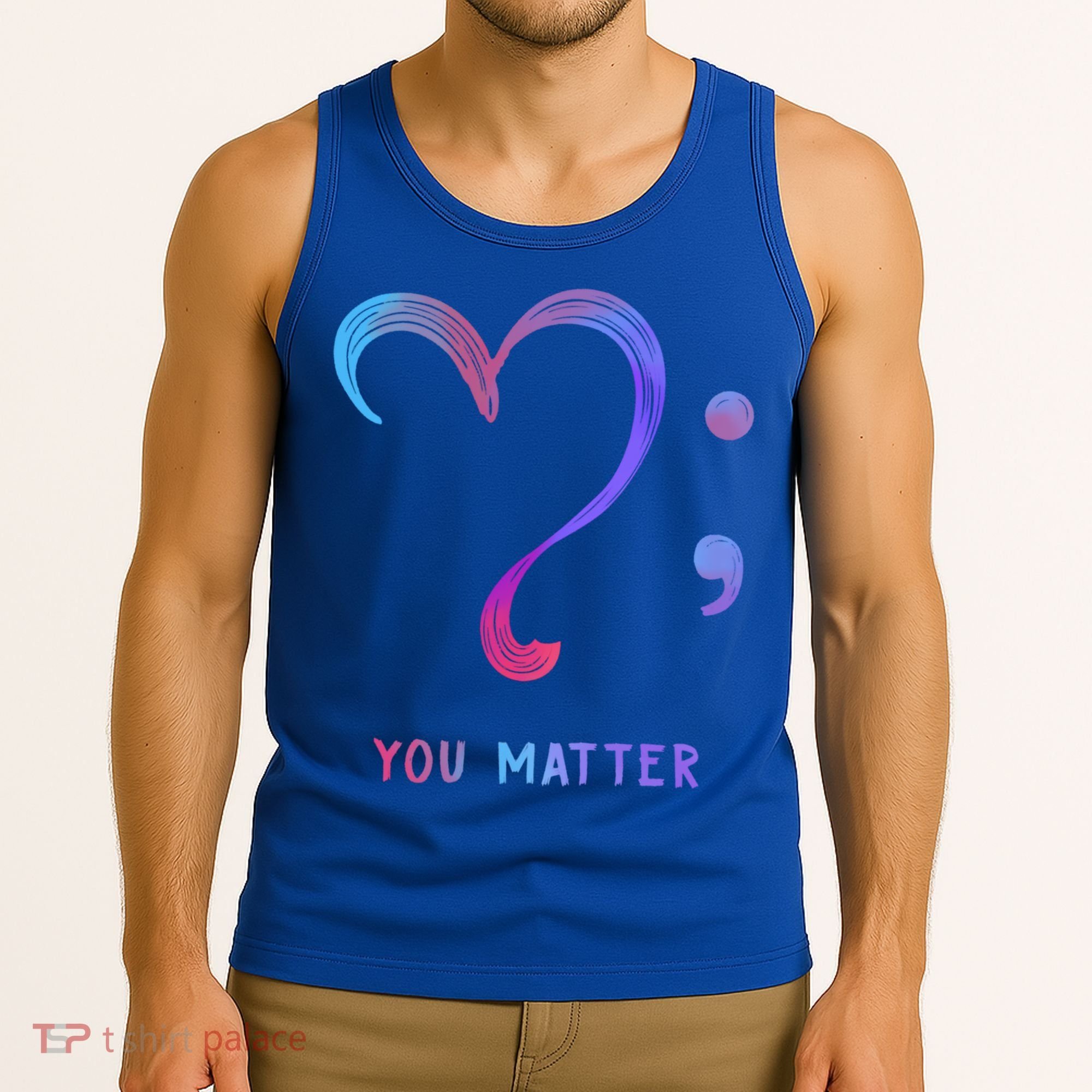You Matter Heart And Semicolon Suicide Prevention Gift Tank Top