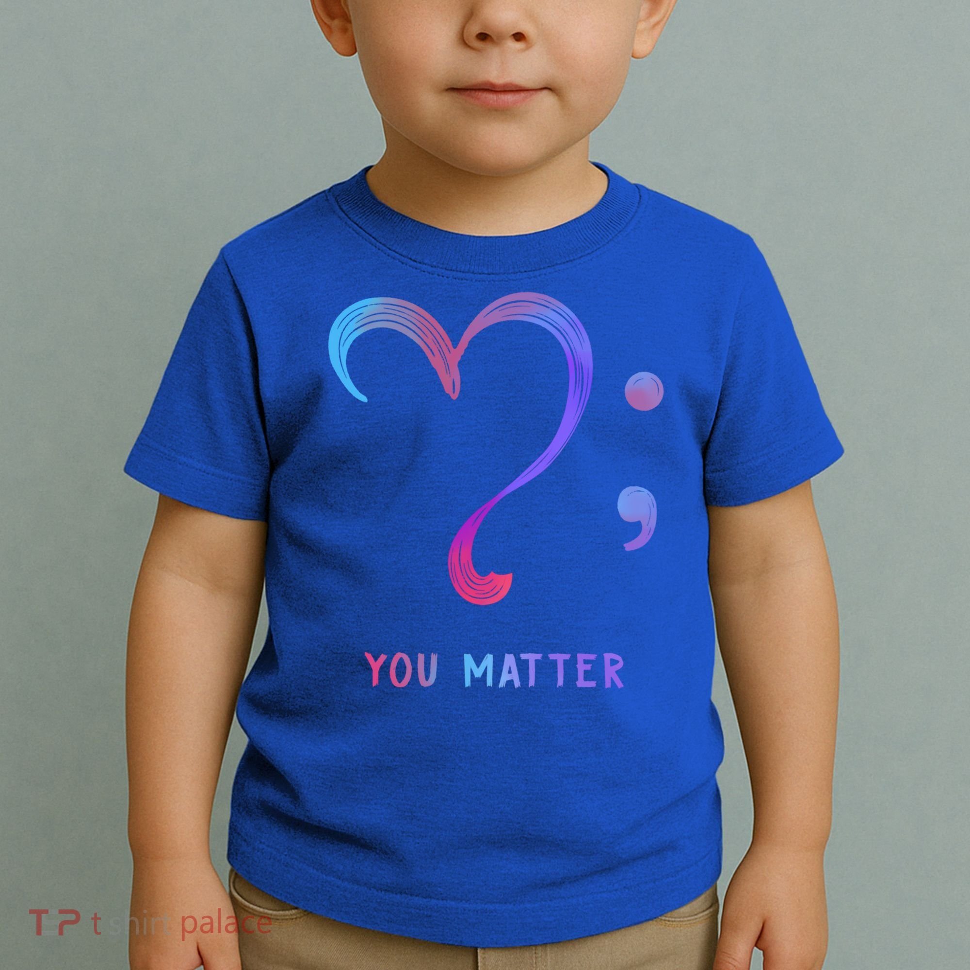 You Matter Heart And Semicolon Suicide Prevention Gift Toddler T-Shirt