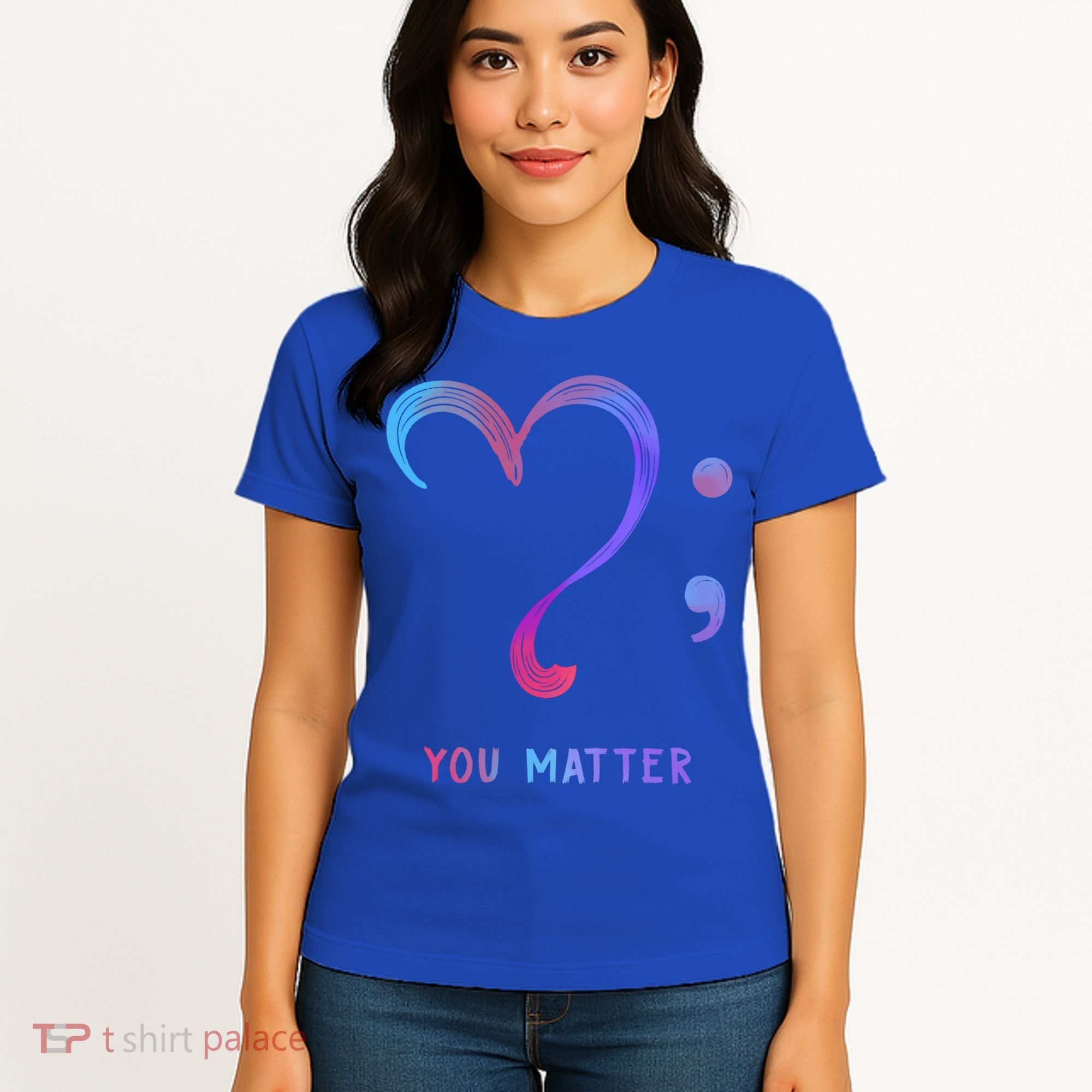 You Matter Heart And Semicolon Suicide Prevention Gift Women's T-Shirt