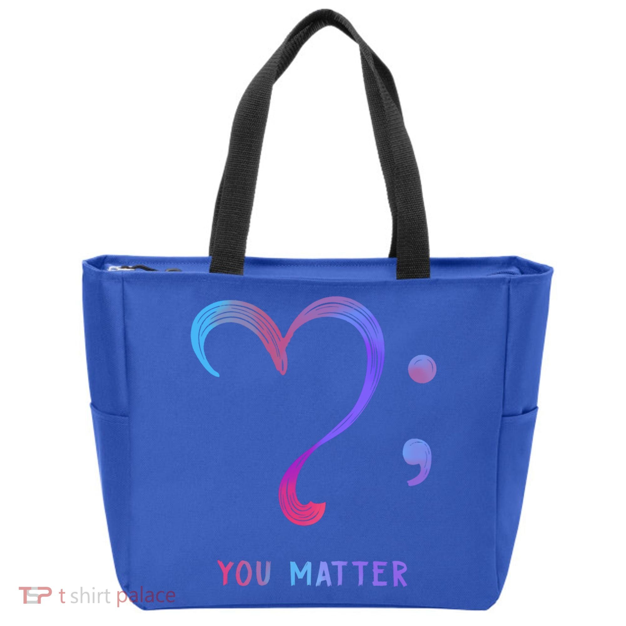 You Matter Heart And Semicolon Suicide Prevention Gift Tote Bag