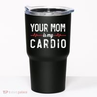 Your Mom Is My Cardio Dad Workout Gym Tumbler thumb 0