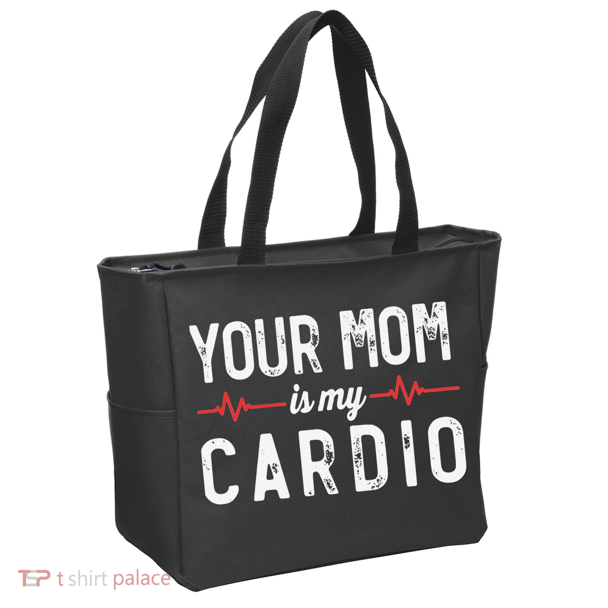 Your Mom Is My Cardio Dad Workout Gym Tote Bag
