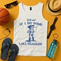 YAll Mind If I Do Some Lollygagging Cowboy Frog Tank Top thumb 4
