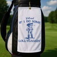YAll Mind If I Do Some Lollygagging Cowboy Frog Golf Towel thumb 2