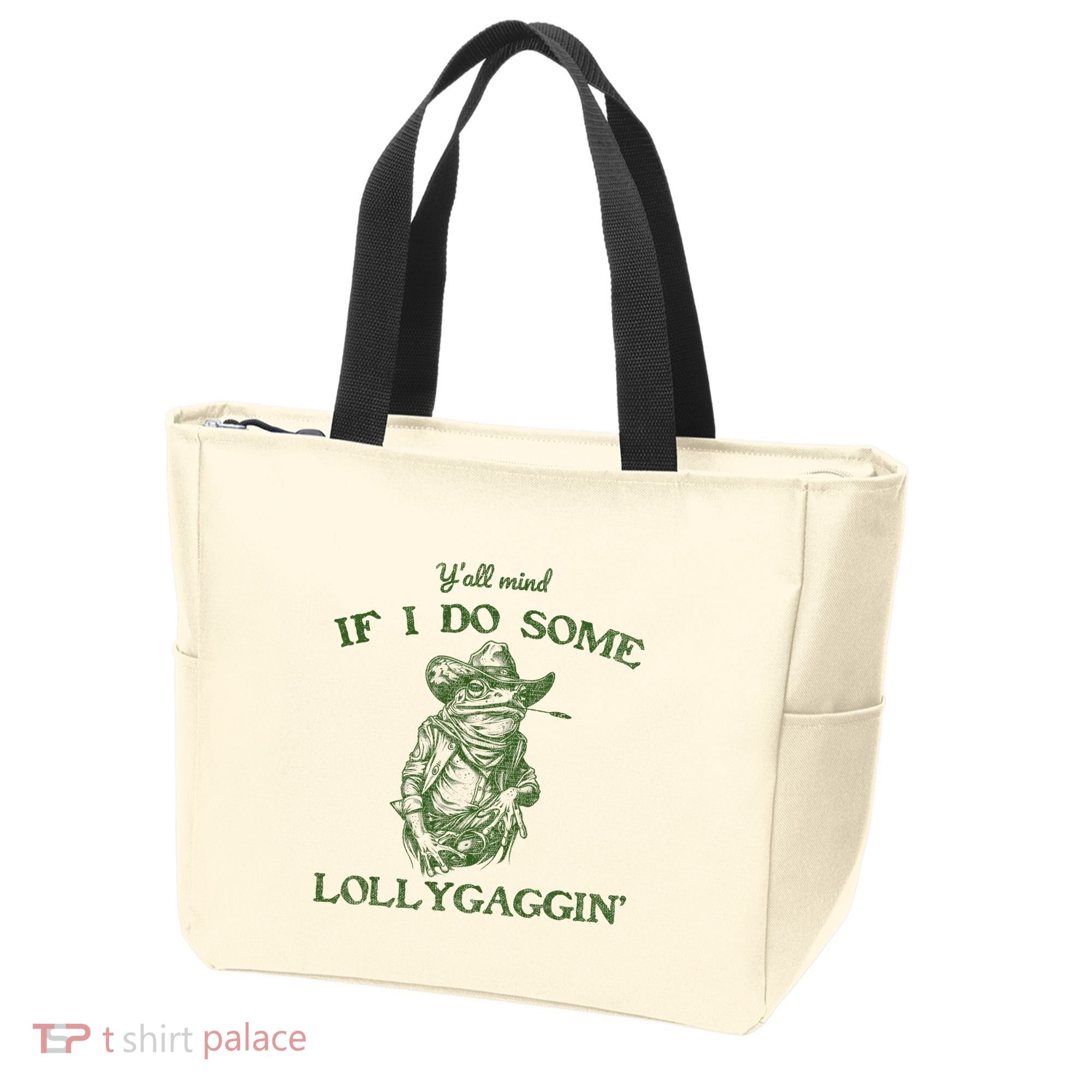 YAll Mind If I Do Some Lollygagging Funny Cowboy Frog Tote Bag