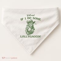 YAll Mind If I Do Some Lollygagging Funny Cowboy Frog USA-Made Doggie Bandana thumb 0
