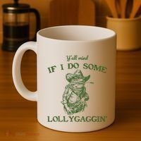 YAll Mind If I Do Some Lollygagging Funny Cowboy Frog Coffee Mug thumb 4