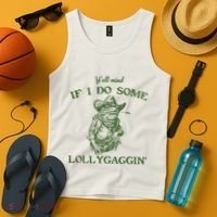 YAll Mind If I Do Some Lollygagging Funny Cowboy Frog Tank Top thumb 4