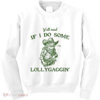YAll Mind If I Do Some Lollygagging Funny Cowboy Frog Kids Sweatshirt thumb 0