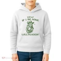 YAll Mind If I Do Some Lollygagging Funny Cowboy Frog Kids Hoodie thumb 4