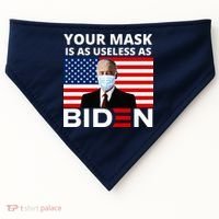 Your Mask Is As Useless As Biden Funny USA-Made Doggie Bandana thumb 0