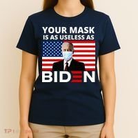 Your Mask Is As Useless As Biden Funny T-Shirt thumb 4