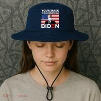 Your Mask Is As Useless As Biden Funny Bucket Hat thumb 3