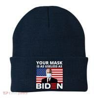 Your Mask Is As Useless As Biden Funny Beanie thumb 0