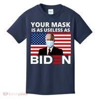 Your Mask Is As Useless As Biden Funny Kids T-Shirt thumb 0