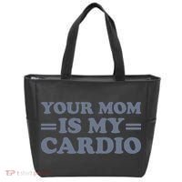 Your Mom Is My Cardio Funny Saying Tote Bag thumb 0