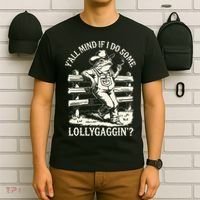 Yall Mind If I Do Some Lollygagging Cowboy Western Frog T-Shirt thumb 6